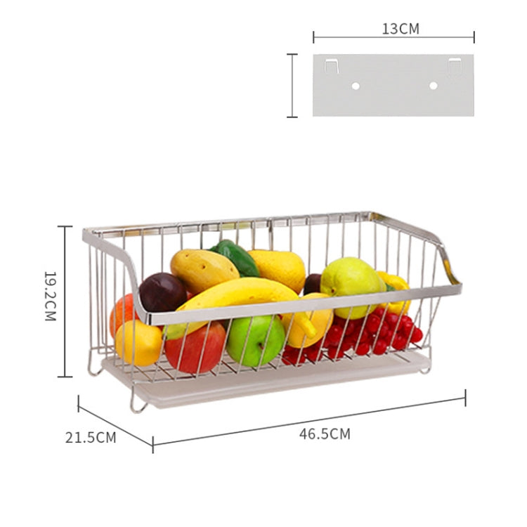304 Stainless Steel Wall-mounted Kitchen Rack Hanging Vegetable Fruit Basket