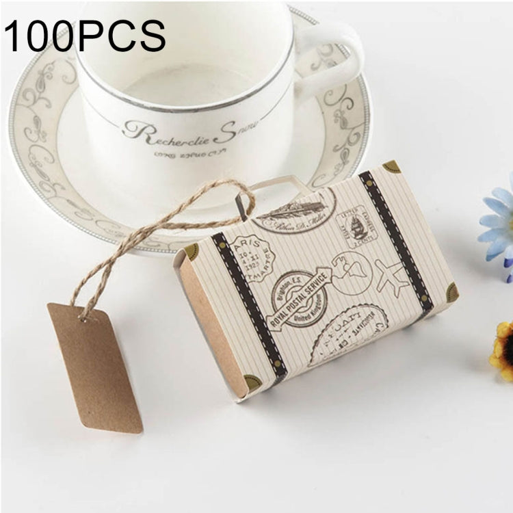 100 PCS Originality Wedding Mini Suitcase Sugar Box, Size: 8*5*2.5cm