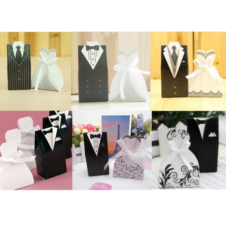 100 PCS Wedding European The Bride and Groom Sugar Box