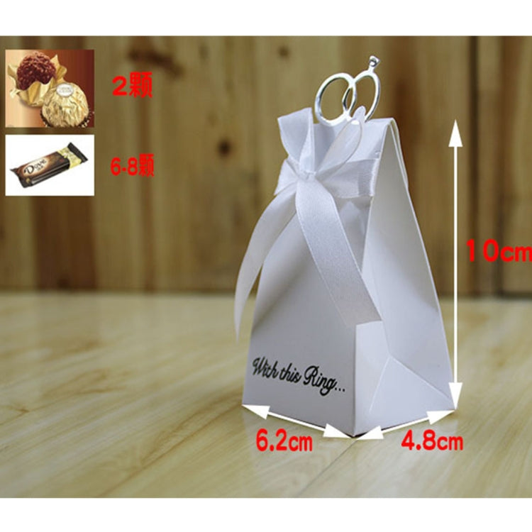 100 PCS European Wedding Diamond Ring Sugar Box, Size: 10*6.2*4.8cm