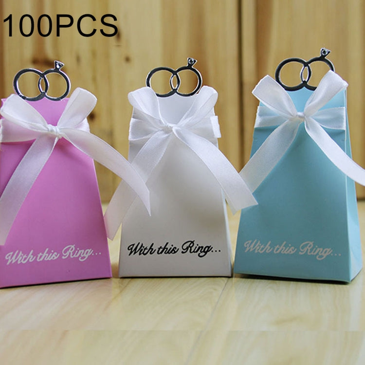 100 PCS European Wedding Diamond Ring Sugar Box, Size: 10*6.2*4.8cm