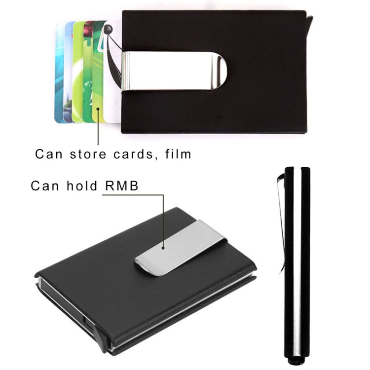 Frosted Antimagnetic Solid Color Credit Card Holder Money Clip Wallet, Size: 10*6.6cm