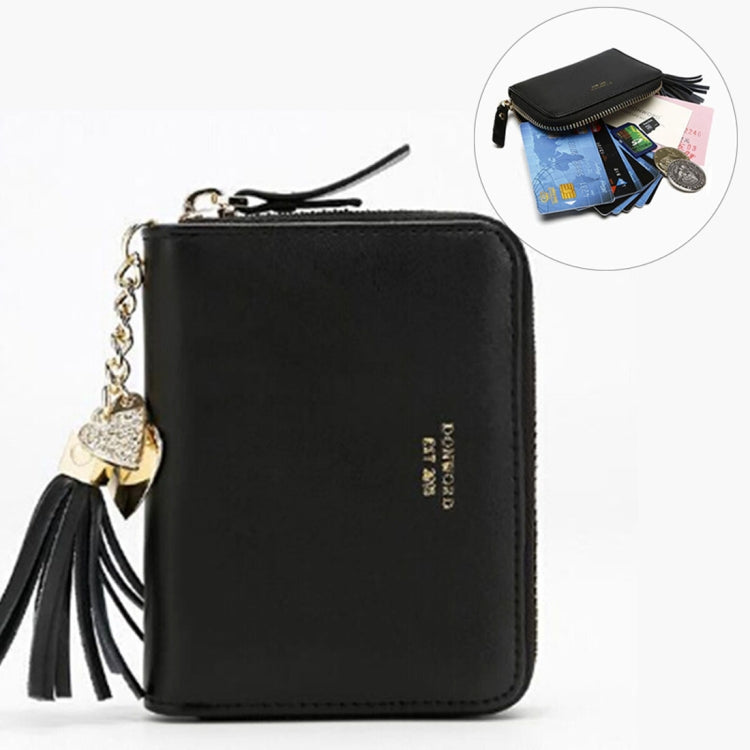 Leather Credit Card Case Coins Purse Zipper Key Wallet