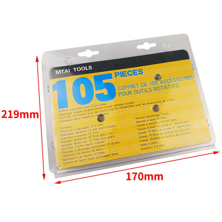 105 PCS Electric Grinder Accessories Set Grinding Head Double Mesh Slicing Sandpaper Ring Resin Slice Wool Grinding Head