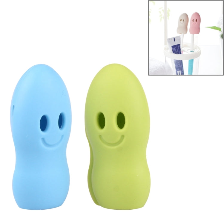 2 PCS Portable Travel Soft Silicon Toothbrush Head Protective Cover Cap Case, Random Color Delivery