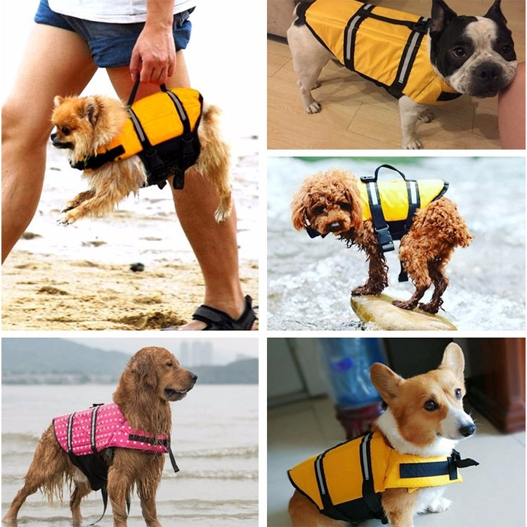 Pet Saver Dog Reflective Stripes Life Vest Jacket for Swimming Boating Surfing, Size: L