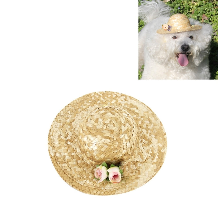 Outdoor Walking Pet Straw Hat, Size: M (Inner Diameter: 7.5cm)