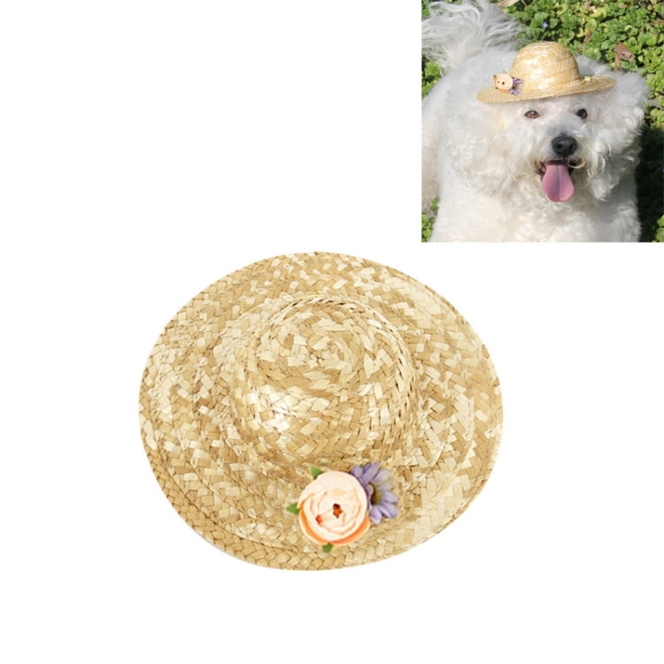 Outdoor Walking Pet Straw Hat, Size: M (Inner Diameter: 7.5cm)