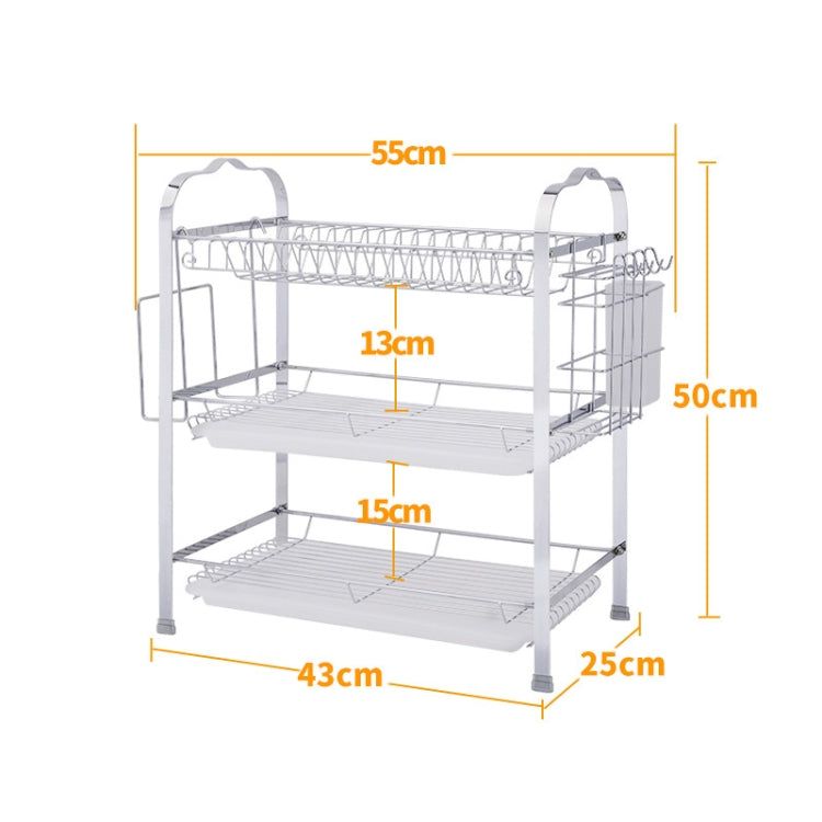 Multi-function Kitchen Stainless Steel Three Layers Flower Shape Steel Sheet Rack Hanging Bowl Dish Holder
