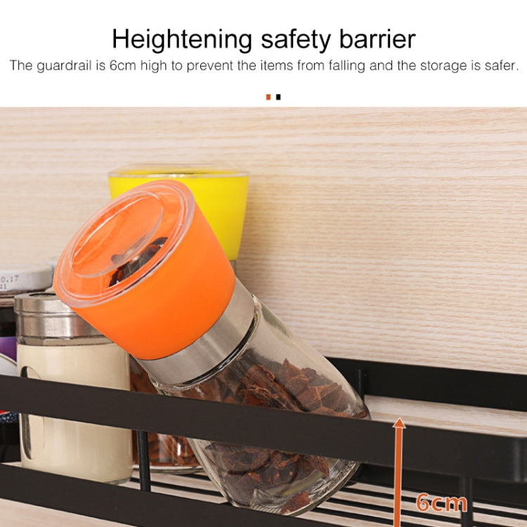 Stainless Steel Wall-mounted Kitchen Rack Hanging Seasoning Holder (Black)