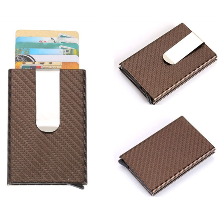 Carbon Fiber Antimagnetic Solid Color Credit Card Holder Money Clip Wallet, Size: 10*6.6cm