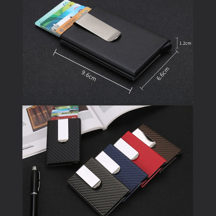 Carbon Fiber Antimagnetic Solid Color Credit Card Holder Money Clip Wallet, Size: 10*6.6cm