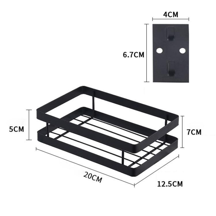 20cm Kitchen Punch-free Wall Mount Seasoning Storage Rack (Black)
