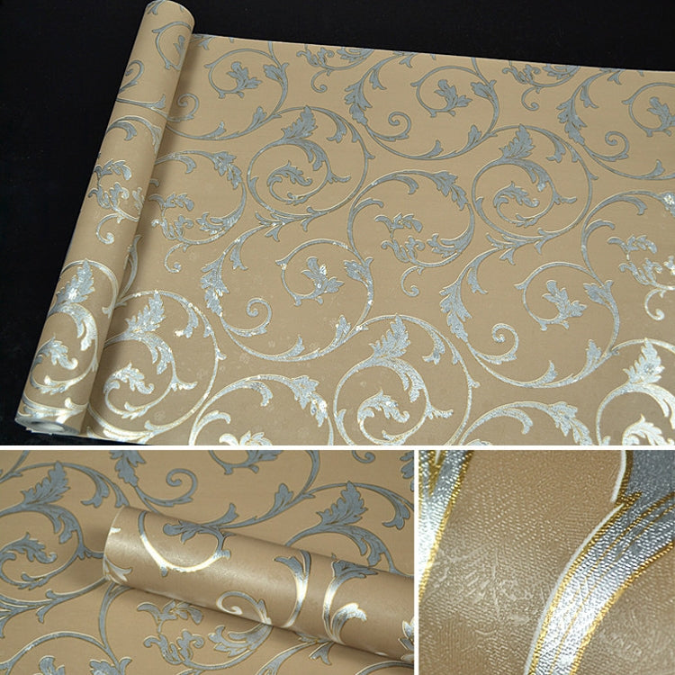 Coffee Silver Creative 3D Stone Brick Decoration Wallpaper Stickers Bedroom Living Room Wall Waterproof Wallpaper Roll, Size: 45 x 1000cm