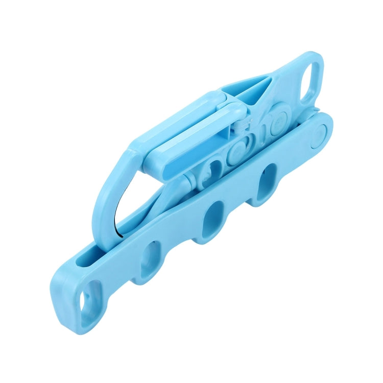 Portable Foldable Degree Adjustable Indoor Travel Plastics 5 Holes Clothes Hangers(Blue)