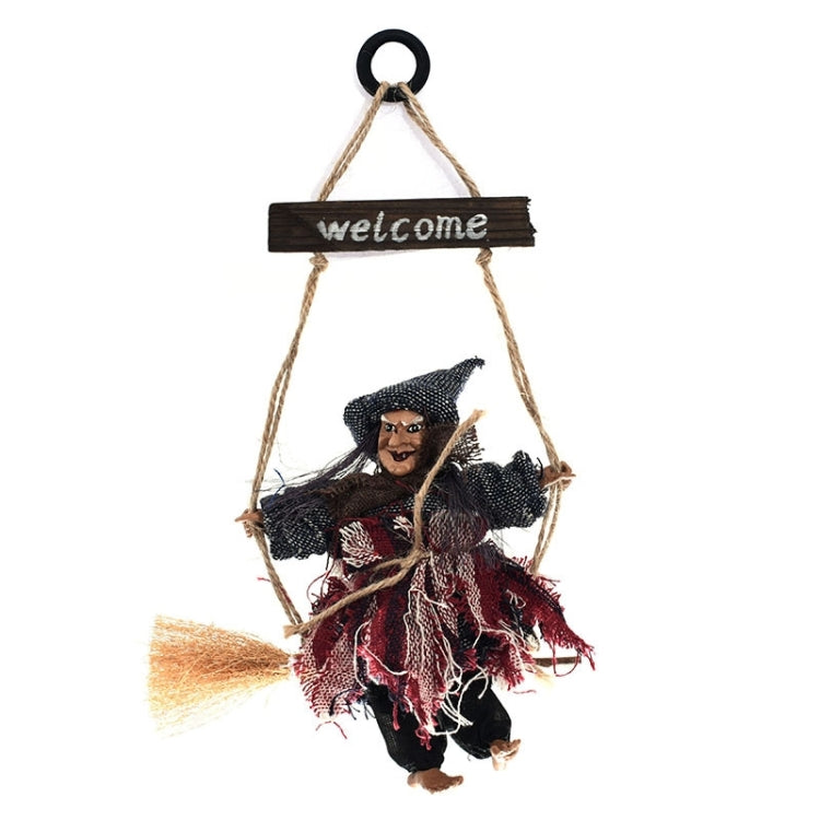 Halloween Retro Witch Ornaments Broom Ghost Hang Up Props Halloween House Decoration Festive Party Supplies Halloween Pendant