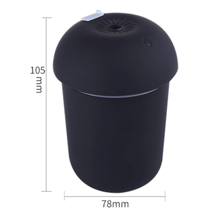 3 in 1 Multi-function USB Direct Charge Mushroom Shape Electric Aroma Essential Ultrasonic Aromatherapy Cool Mist Humidifier with Extended USB Port(Black)