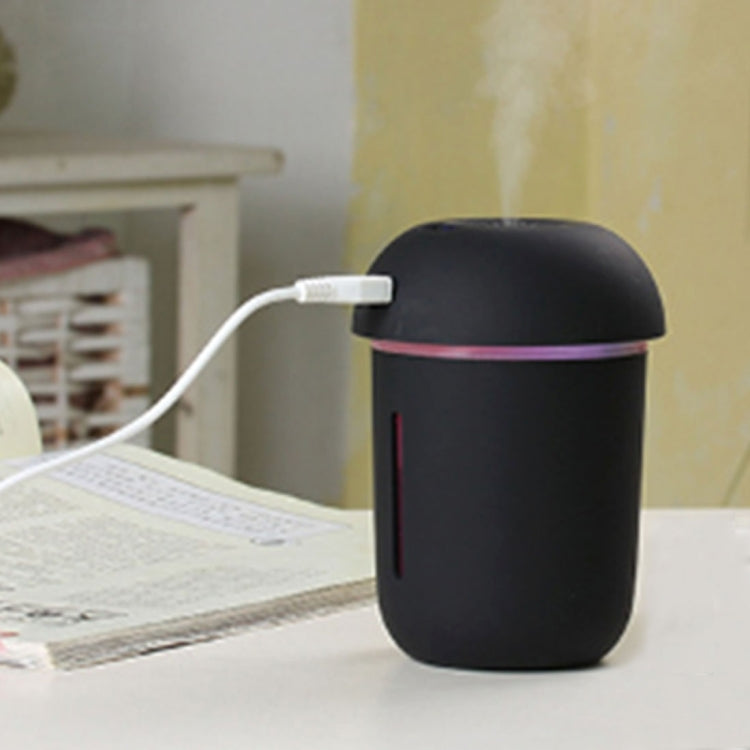 3 in 1 Multi-function USB Direct Charge Mushroom Shape Electric Aroma Essential Ultrasonic Aromatherapy Cool Mist Humidifier with Extended USB Port(Black)