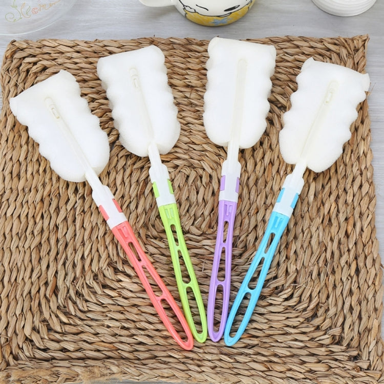 10 PCS Removable Handle Sponge Cleaning Cup Brushes Wash Cup Brush for Glass Milk Bottle / Coffee Cup / Glass Cup, Size: 25.5x6cm, Random Color Delivery