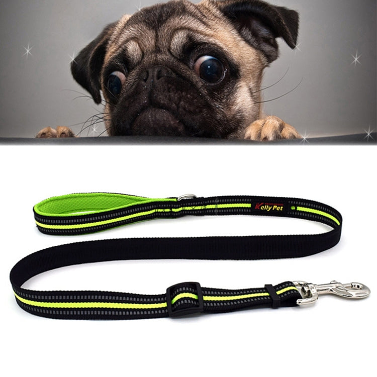 Pet Dogs Nylon Night Reflective Breathable Handheld Traction Lead Leash, Size: M, Adjustable Range: 2.5*(100-140cm)