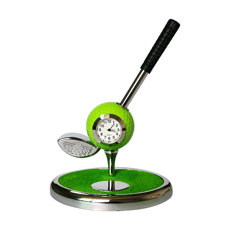 Metal Ball Pen Creative Golf Club Clock Wooden Pen Holder