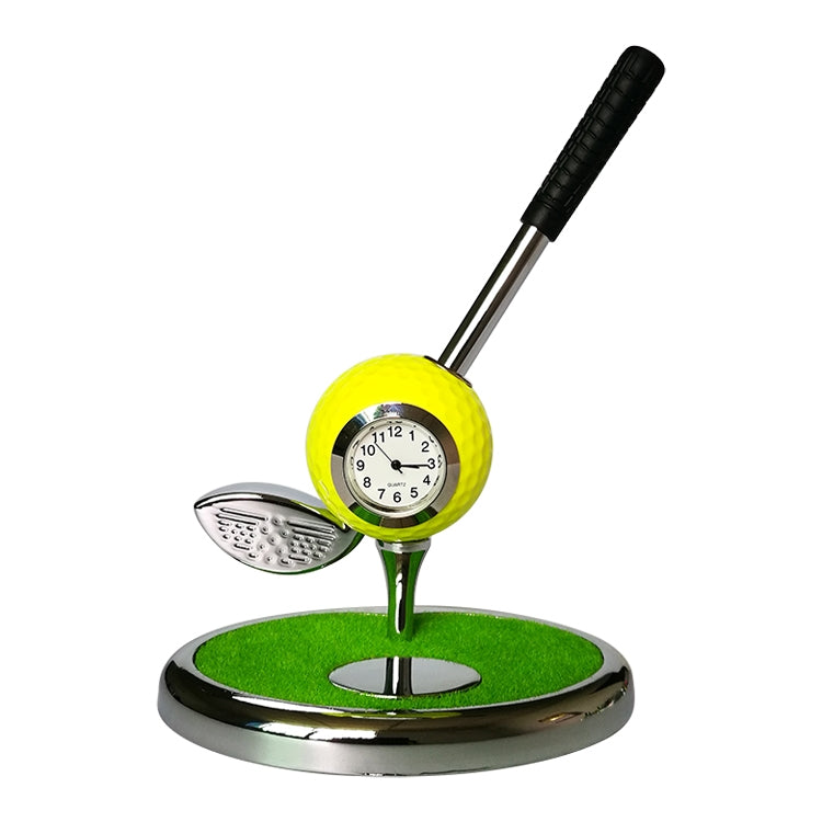 Metal Ball Pen Creative Golf Club Clock Wooden Pen Holder