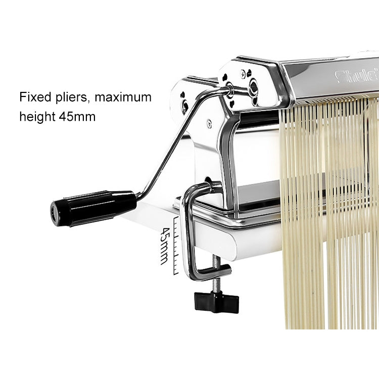 QZ150 Household Kitchen Integrated Stainless Steel Manual Pressing Machine Pasta Machine (Silver)