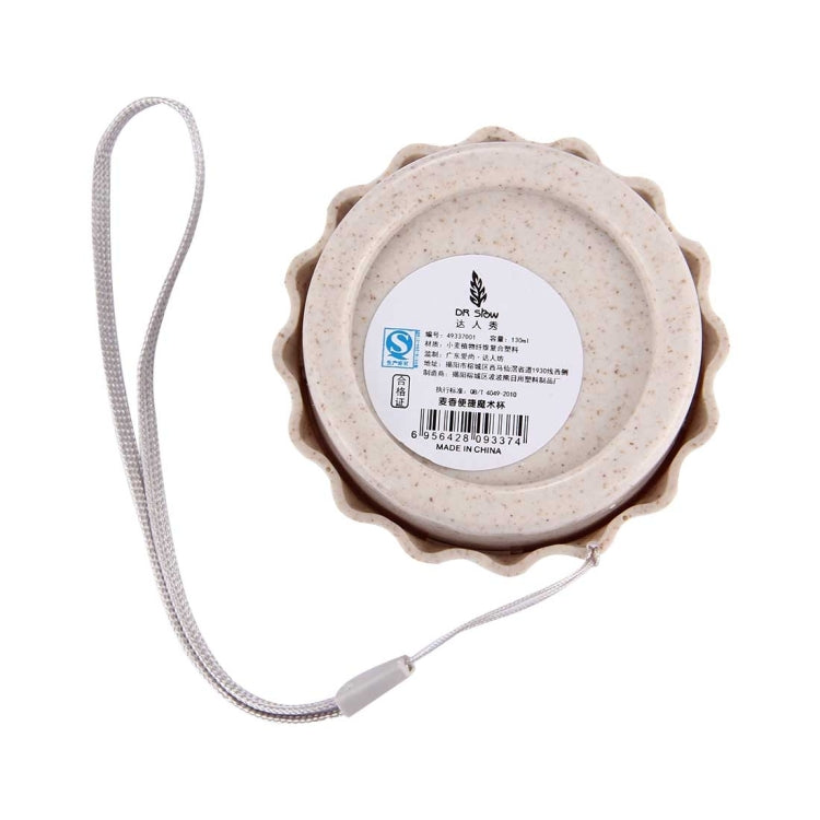 2 PCS 130ml Wheat Fiber + Plastic Telescopic Cup Portable Folding Travel Cup with Lid, Random Color Delivery