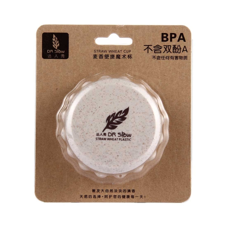 2 PCS 130ml Wheat Fiber + Plastic Telescopic Cup Portable Folding Travel Cup with Lid, Random Color Delivery