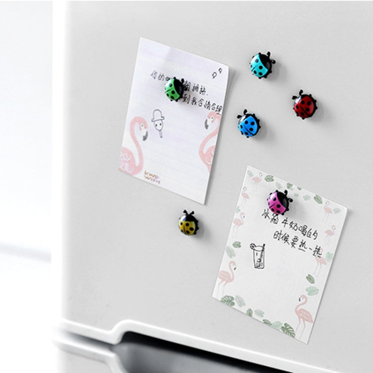 2 PCS Creative Ladybug Tree Shape Refrigerator Whiteboard Magnets Desktop Message Stickers Memo Clip Holder Home Office Decoration(Yellow)
