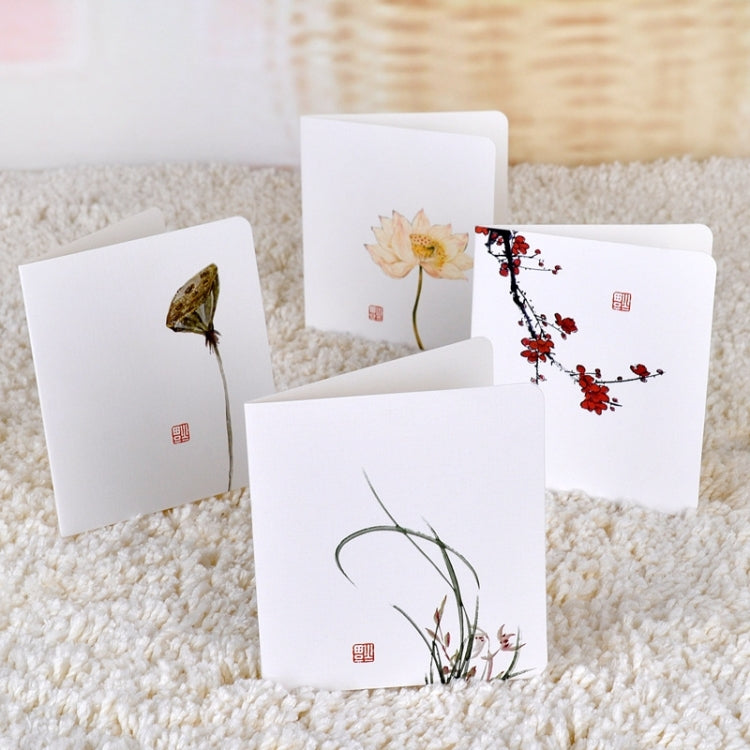 5 PCS Creative Classical Chinese Style Creative Greeting Card Birthday Card DIY Folding Blessing Card No Paper Envelope, Random Style Delivery