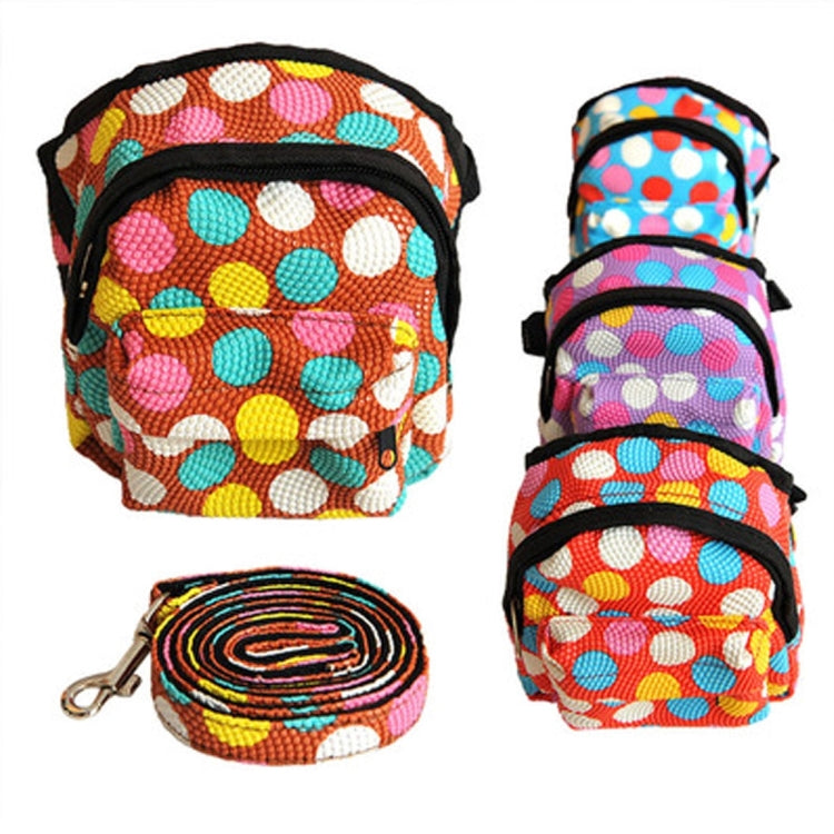 Pet Own Backpack Pet Circle Wave Point The Dog Small Backpack with Towing Rope Small , Chest Measurement: 30-42cm