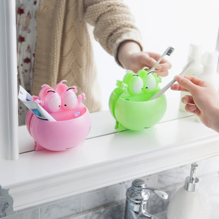 2 PCS Frog Shaped Toothbrush Holder with Suction Cups Random Color Delivery