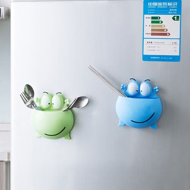 2 PCS Frog Shaped Toothbrush Holder with Suction Cups Random Color Delivery