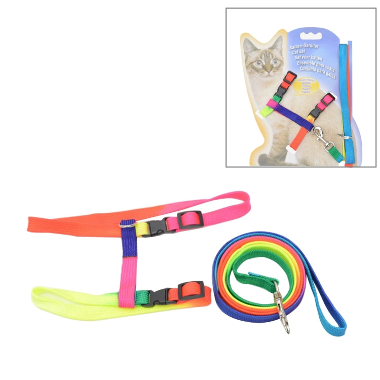 Colorful Nylon Pet Cat Adjustable Harness Lead Leash Collar Belt, Length: 120cm
