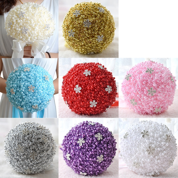 Wedding Holding Pearl Flowers Bridal Bouquet Accessories Bridesmaid Rhinestone Party Wedding Decoration Supplies, Diameter: 20cm