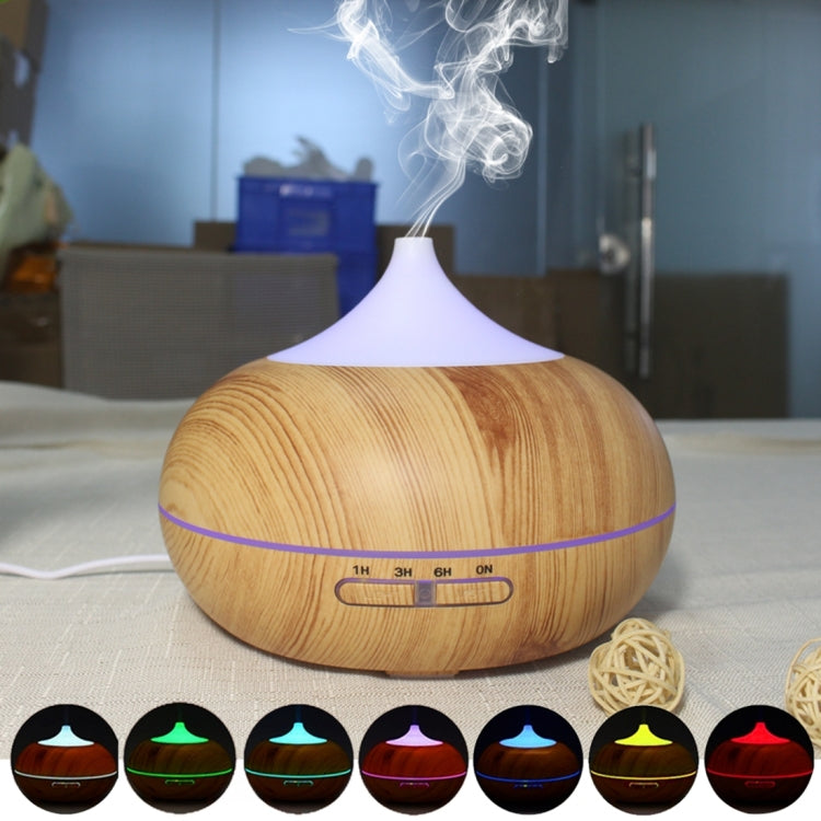 W500 12W 500ML Wood Grain Aromatherapy Air Purifier Humidifier with LED Light for Office / Home Room(Brown)