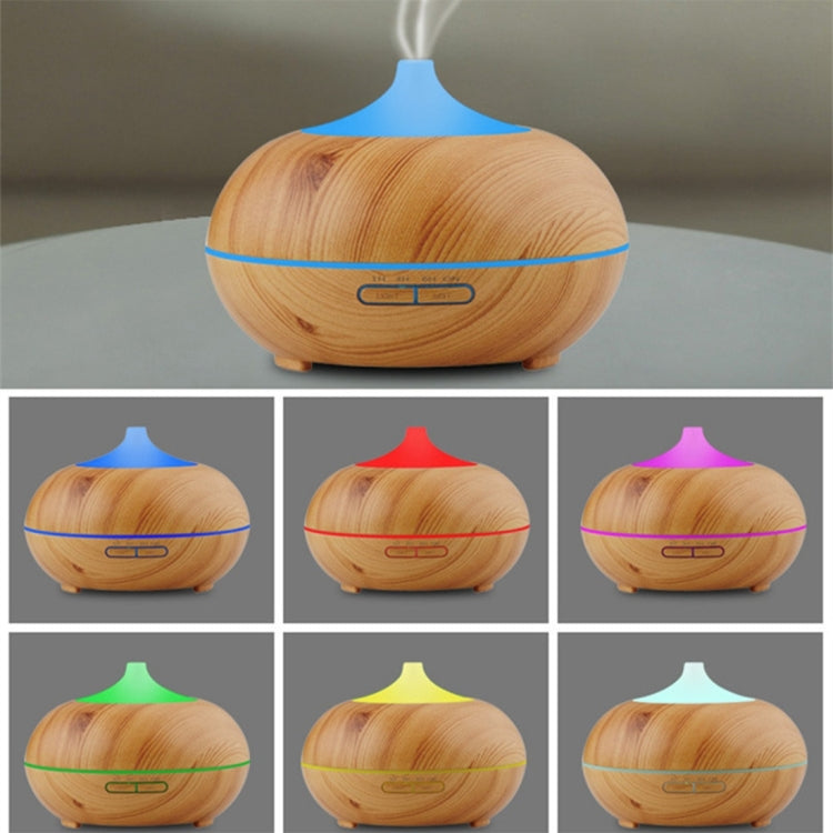 W500 12W 500ML Wood Grain Aromatherapy Air Purifier Humidifier with LED Light for Office / Home Room(Brown)