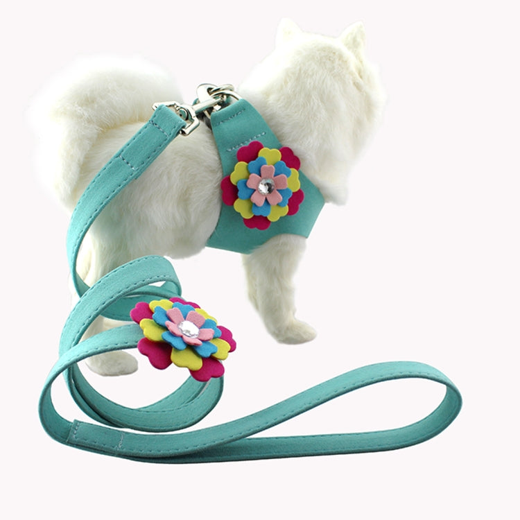 Microfiber with 3D Flowers Pattern Breathable Dog Chest Strap, Size: XS