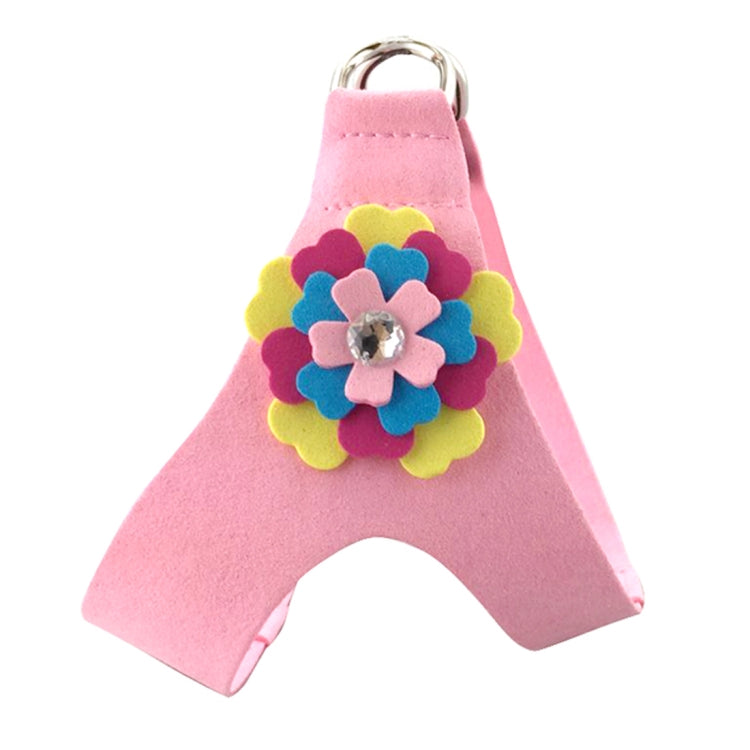 Microfiber with 3D Flowers Pattern Breathable Dog Chest Strap, Size: M