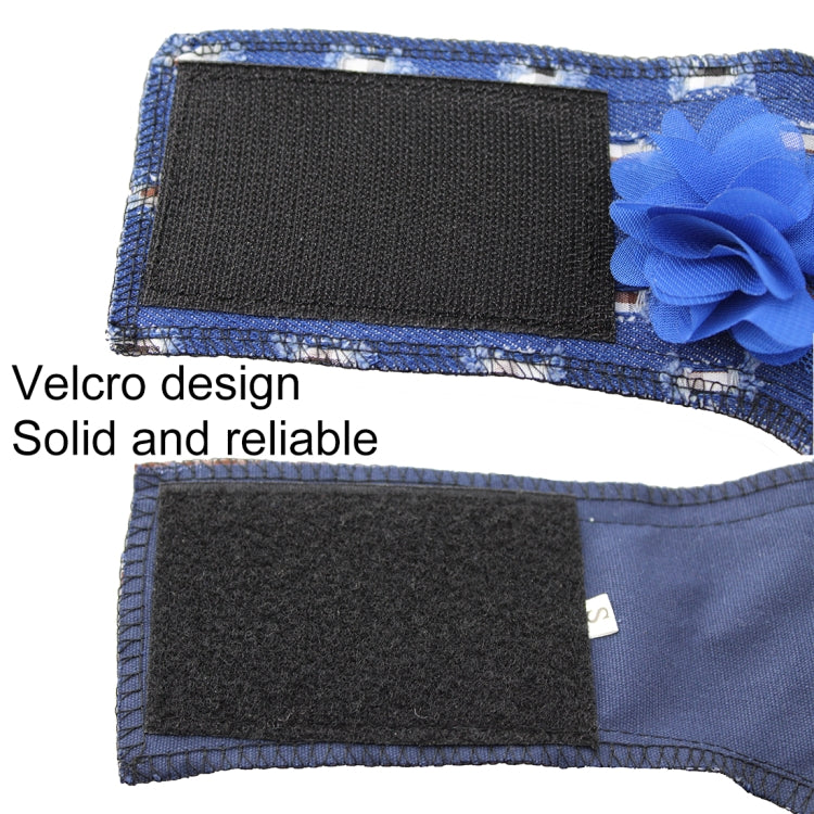 Denim + Canvas + 3D Lace Flowers Soft Breathable Dog Harness Pet Vest Dog Chest Strap , Size: L