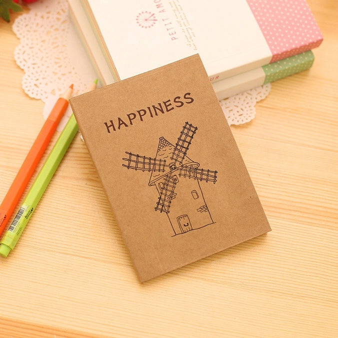 2 PCS Creative Simple Retro Pattern Student Diary Notepad Sketch Graffiti Note Book School Stationery Office Supplies, Random Pattern Delivery