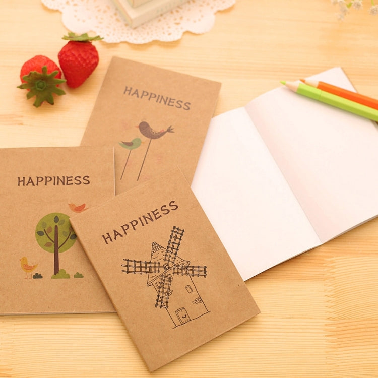 2 PCS Creative Simple Retro Pattern Student Diary Notepad Sketch Graffiti Note Book School Stationery Office Supplies, Random Pattern Delivery