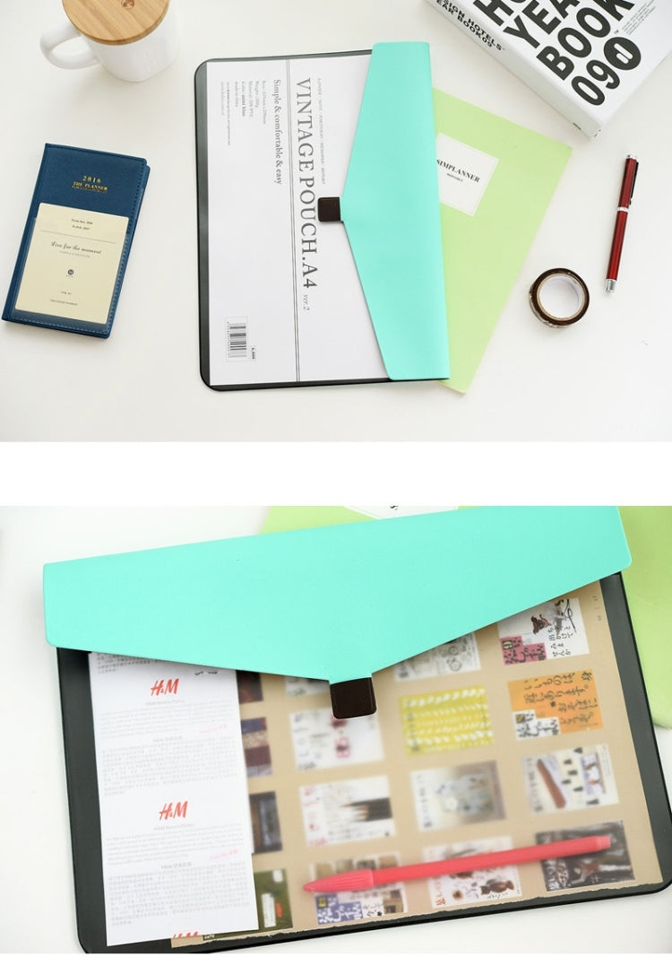 Creative Simple Snap-fastener Transparent Folder Storage Document Folder School Stationery Office Supplies, Random Color Delivery