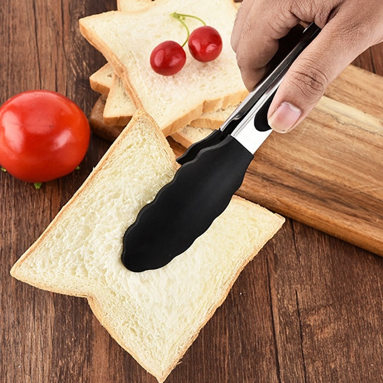 9 inch Silicone Non-slip Food Bread Barbecue BBQ Clip Tongs Kitchen Tools