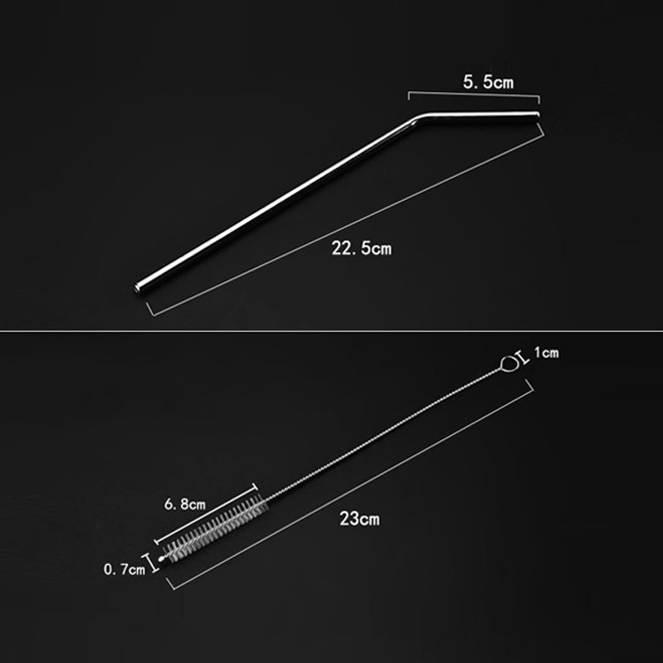 Reusable Stainless Steel Drinking Straw Cleaner Brush Set Kit