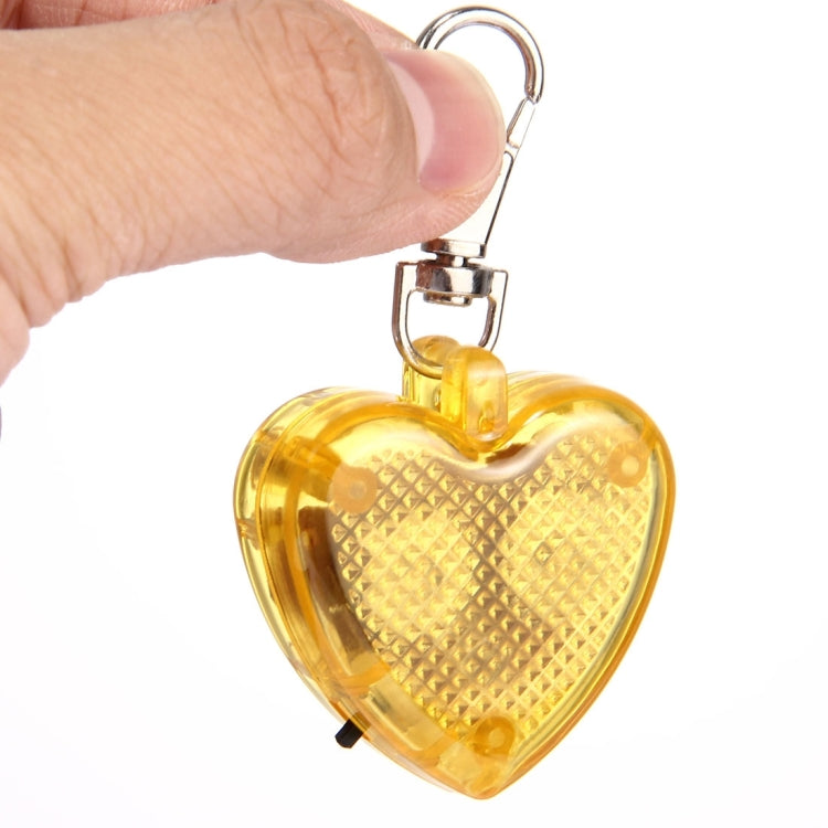 Fashion Heart-Shaped Pet Dog Cat Safety LED Flash Pendant Necklace (Yellow)
