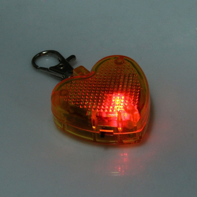 Fashion Heart-Shaped Pet Dog Cat Safety LED Flash Pendant Necklace (Yellow)