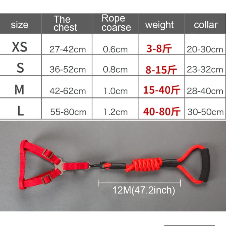 Pet Dog Collar + Harness + Leash Three Sets, S, Harness Chest Size: 34-50cm, Collar Neck Size: 24-35cm, Pet Weight: 8kg Below