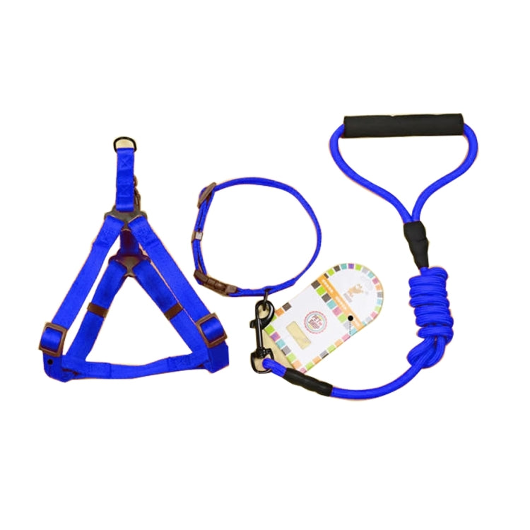Pet Dog Collar + Harness + Leash Three Sets, S, Harness Chest Size: 34-50cm, Collar Neck Size: 24-35cm, Pet Weight: 8kg Below